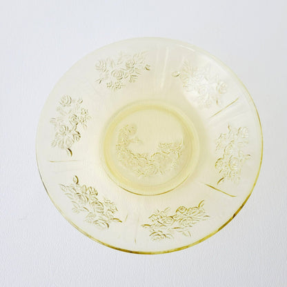 Federal Glass Dessert Dessert Bowl Set of 2,  Sharon Cabbage Rose Pattern, c.1930s USA