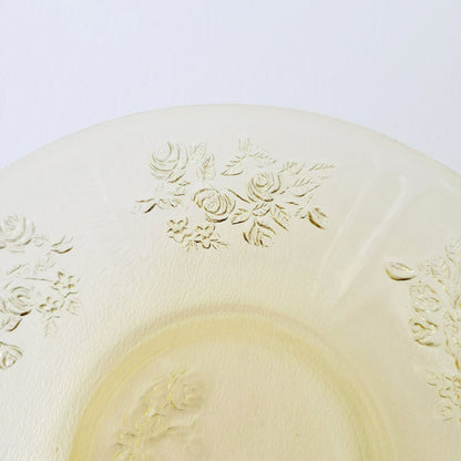 Federal Glass Dessert Dessert Bowl Set of 2,  Sharon Cabbage Rose Pattern, c.1930s USA