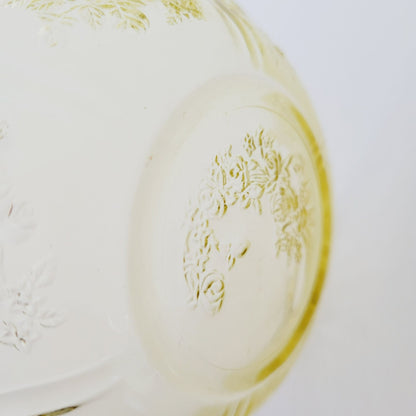 Federal Glass Dessert Dessert Bowl Set of 2,  Sharon Cabbage Rose Pattern, c.1930s USA