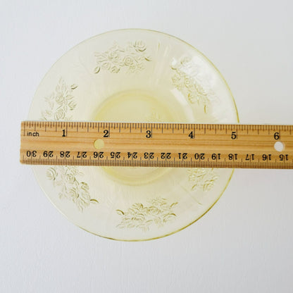 Federal Glass Dessert Dessert Bowl Set of 2,  Sharon Cabbage Rose Pattern, c.1930s USA