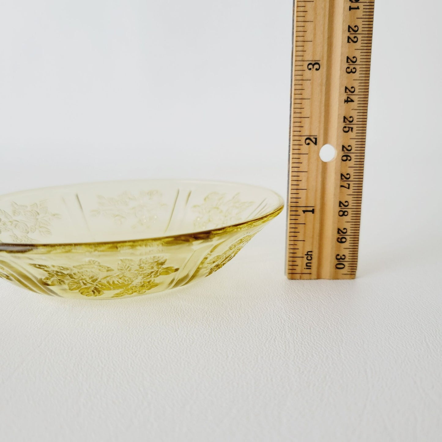 Federal Glass Dessert Dessert Bowl Set of 2,  Sharon Cabbage Rose Pattern, c.1930s USA