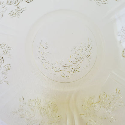 Federal Glass Dessert Dessert Bowl Set of 2,  Sharon Cabbage Rose Pattern, c.1930s USA