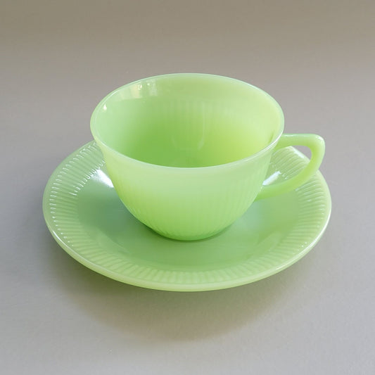 Fire King Jadeite Cup & Saucer, c.1948-50 USA