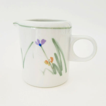 Mikasa Metro Sketch Book Creamer & Sugar Bowl, Long Stem Wild Flowers, c.1980s Japan