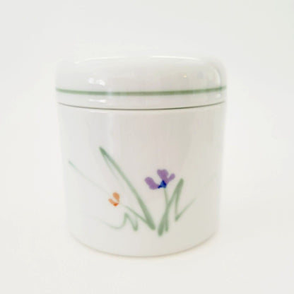 Mikasa Metro Sketch Book Creamer & Sugar Bowl, Long Stem Wild Flowers, c.1980s Japan