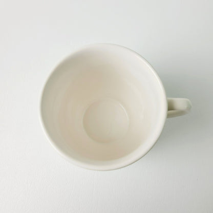 SylvaC Lime Grove Tea Cup & Saucer, 4 Sets, Beige with Blue Leaf & Floral, c.1960s England