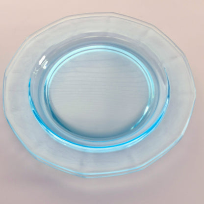 Fostoria Fairfax Blue Glass Salad Plate Set of 2, c.1928-41 USA