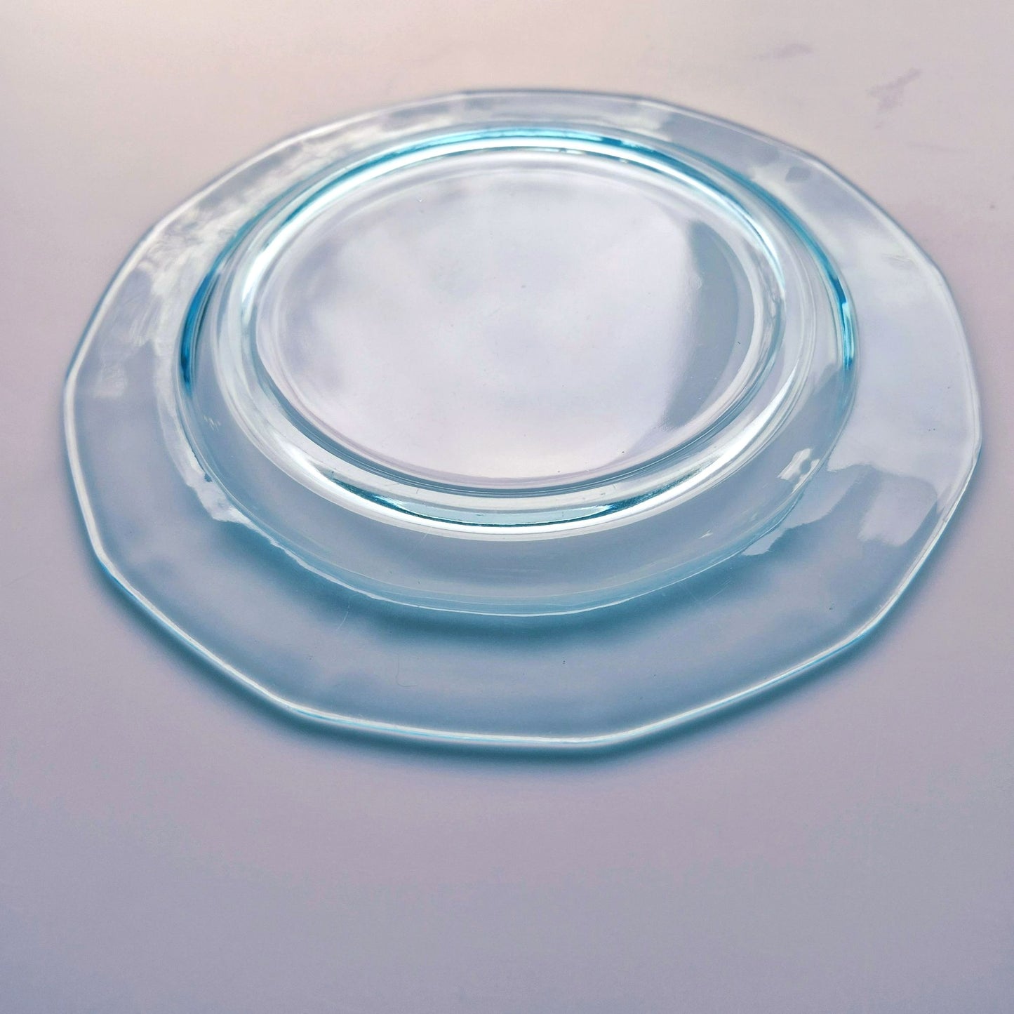 Fostoria Fairfax Blue Glass Salad Plate Set of 2, c.1928-41 USA