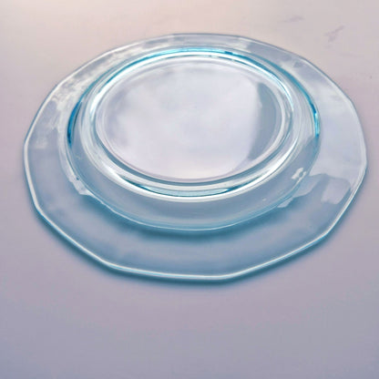Fostoria Fairfax Blue Glass Salad Plate Set of 2, c.1928-41 USA