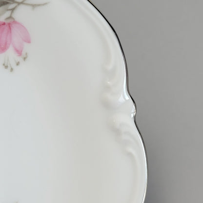 Tirschenreuth Picardy Bread Plate Set of 2, Platinum Trim, c.1969 Bavaria Germany
