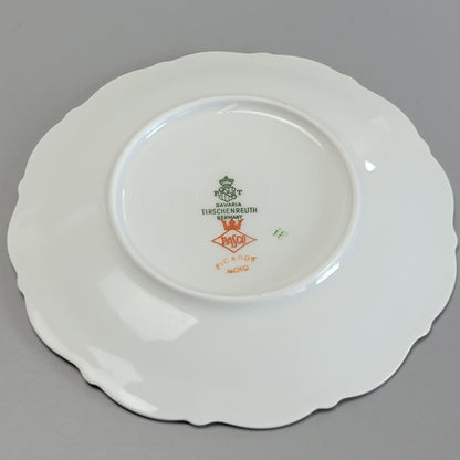 Tirschenreuth Picardy Bread Plate Set of 2, Platinum Trim, c.1969 Bavaria Germany