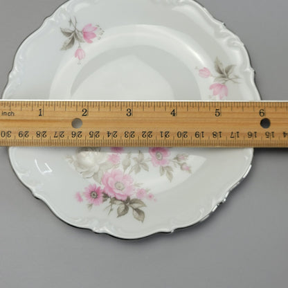 Tirschenreuth Picardy Bread Plate Set of 2, Platinum Trim, c.1969 Bavaria Germany
