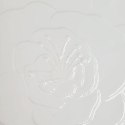 Studio Nova White Hibiscus Flower 14" Round Platter