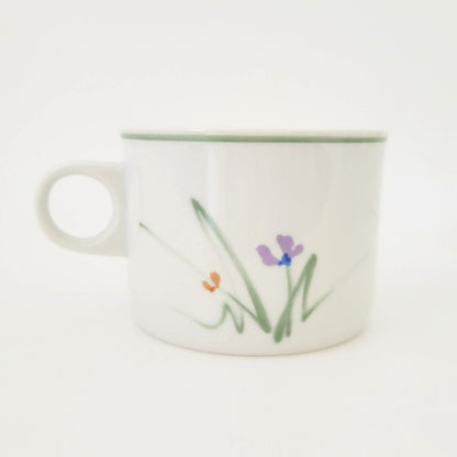 Mikasa Metro Sketch Book Cup Set, Long Stem Wild Flowers, c.1980s Japan