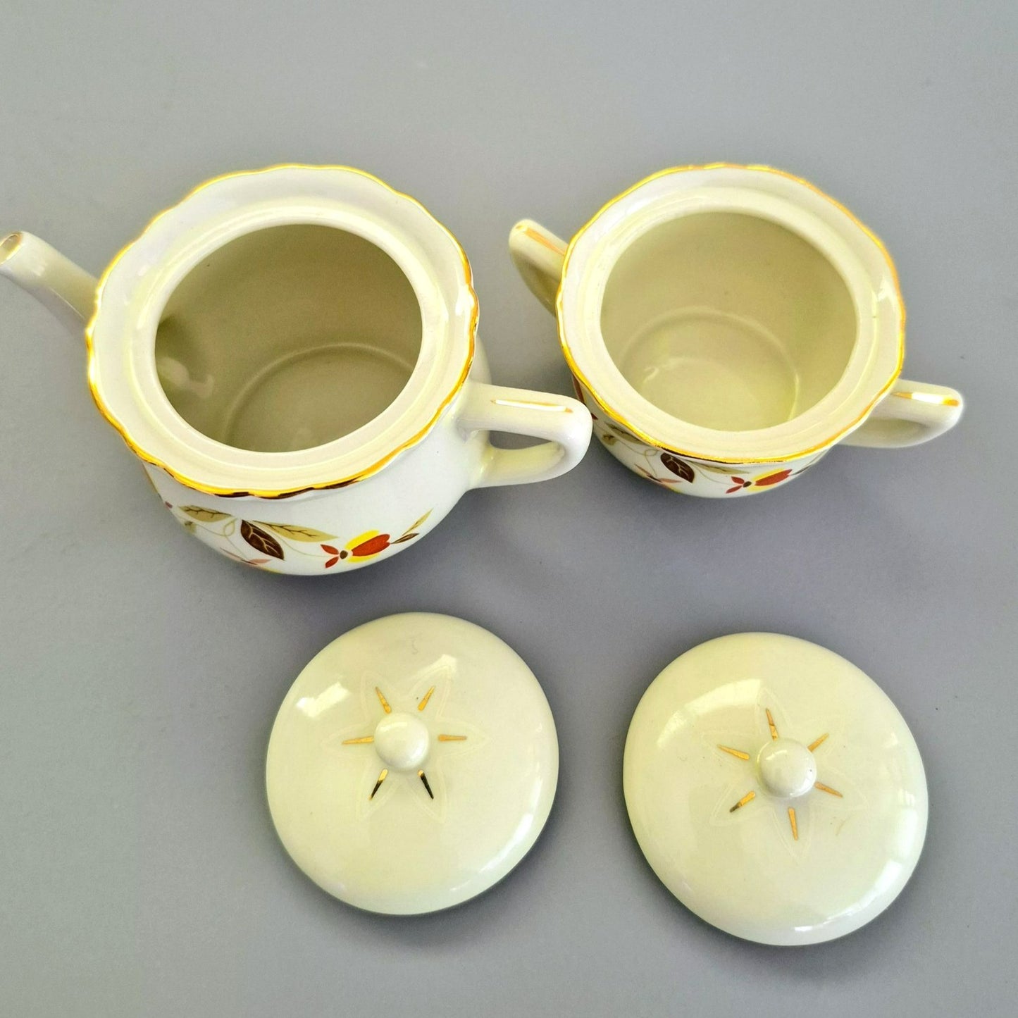 China Specialties Autumn Leaf Miniature Tea Set, c.1980-90s USA