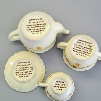 China Specialties Autumn Leaf Miniature Tea Set, c.1980-90s USA