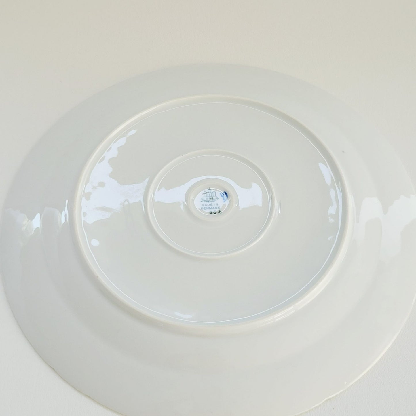 Bing & Grondahl Butterfly Dinner Plate, Blue & White Floral, Embossed Scales, Denmark c.1952-57