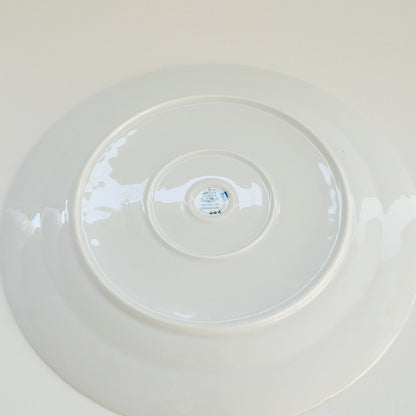 Bing & Grondahl Butterfly Dinner Plate, Blue & White Floral, Embossed Scales, Denmark c.1952-57