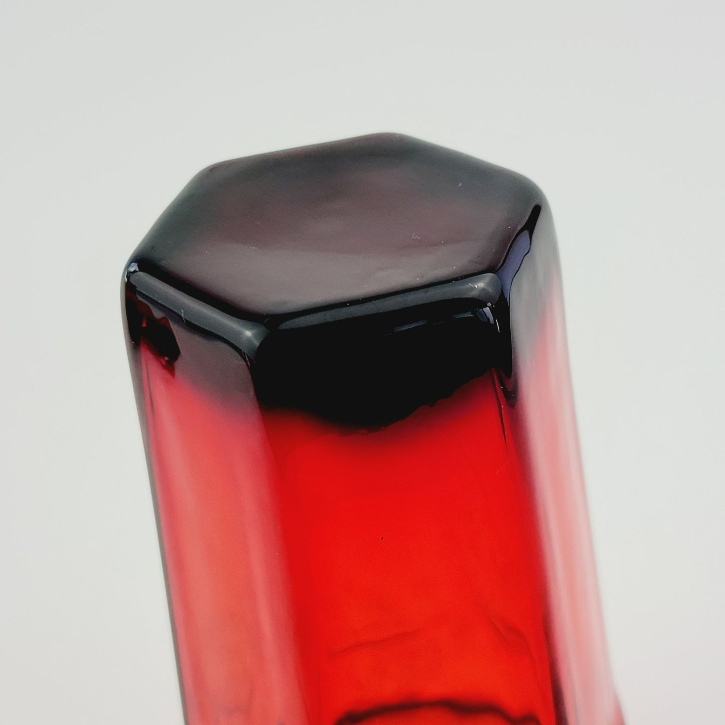 Bryce Antique Ruby Panel Red Juice Glasses, Set of 2, USA Made