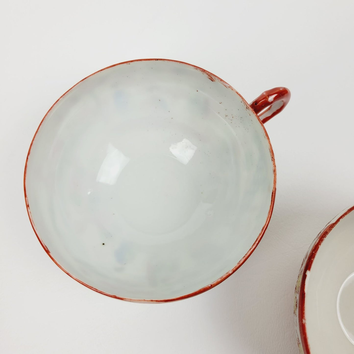 Japanese Kutani Geisha Girls Teacup & Saucers, 2 Sets, Hand Painted Japanese Village Garden Scene