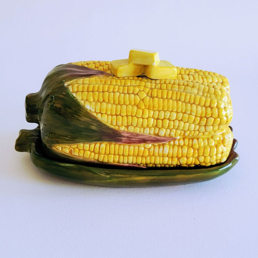 Department 56 Harvest Corn-On-The-Cob Butter Dish With Lid