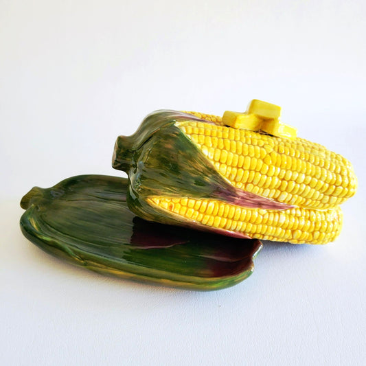 Department 56 Harvest Corn-On-The-Cob Butter Dish With Lid