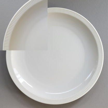 Arzberg Athena White Luncheon Plate, Ribbed Rim, c.1968-90 Germany