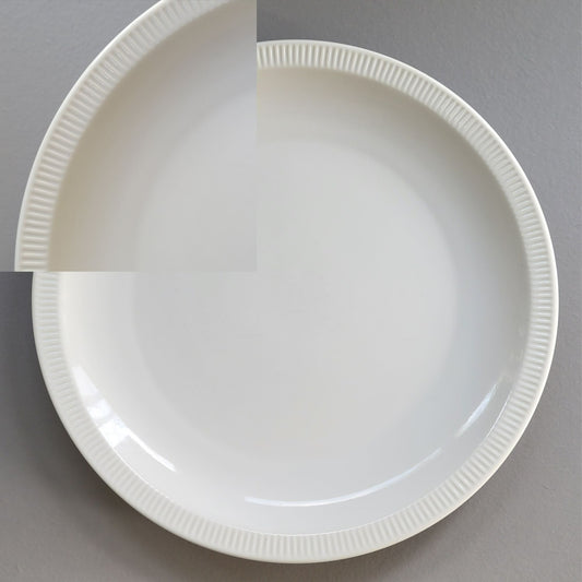 Arzberg Athena White Luncheon Plate, Ribbed Rim, c.1968-90 Germany