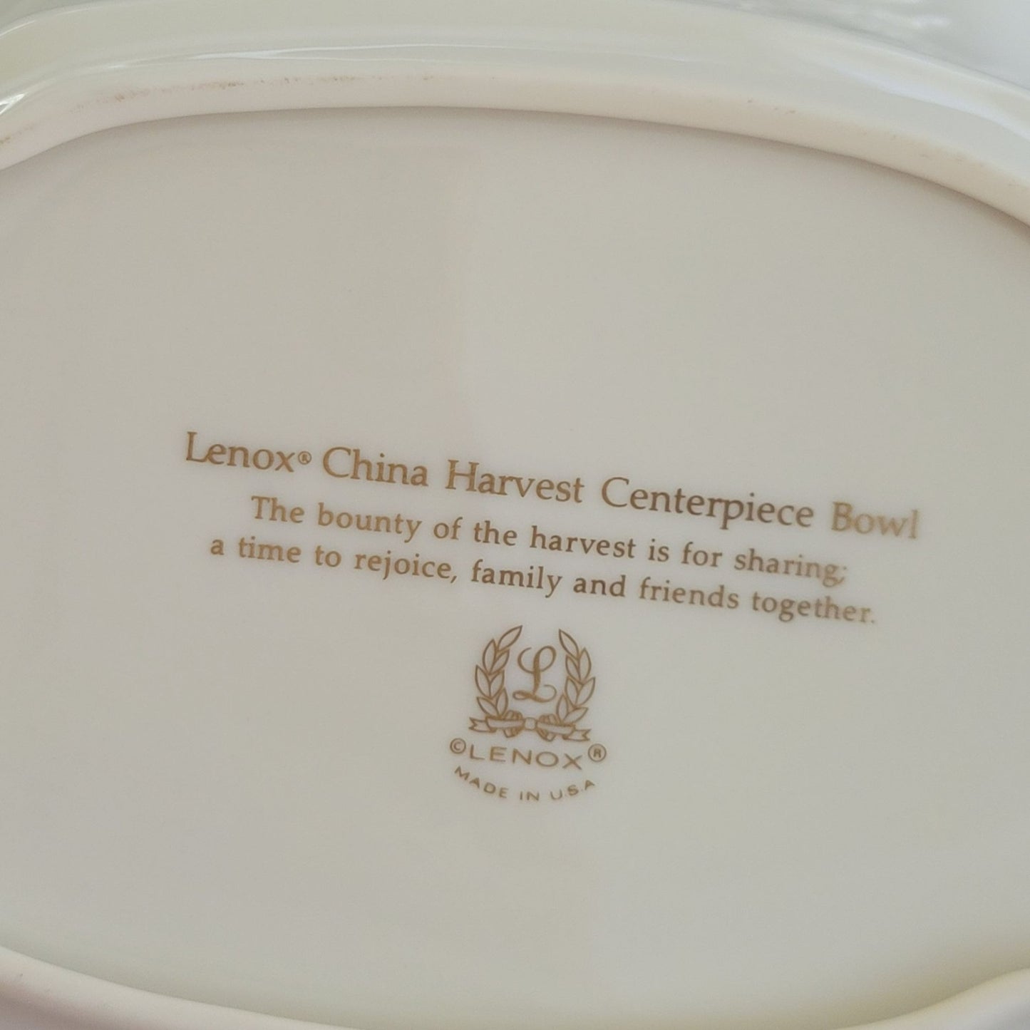 Lenox Harvest Centerpiece Serving Bowl, c.1980s USA