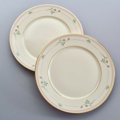 Lenox "Rose Manor Pink" Dinner Plate Set of 2, c.1985-99 USA