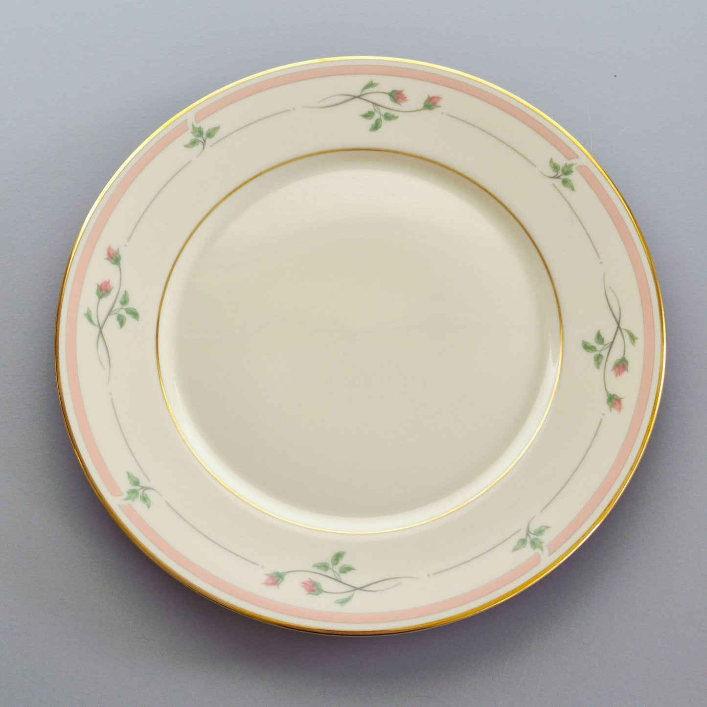Lenox "Rose Manor Pink" Dinner Plate Set of 2, c.1985-99 USA