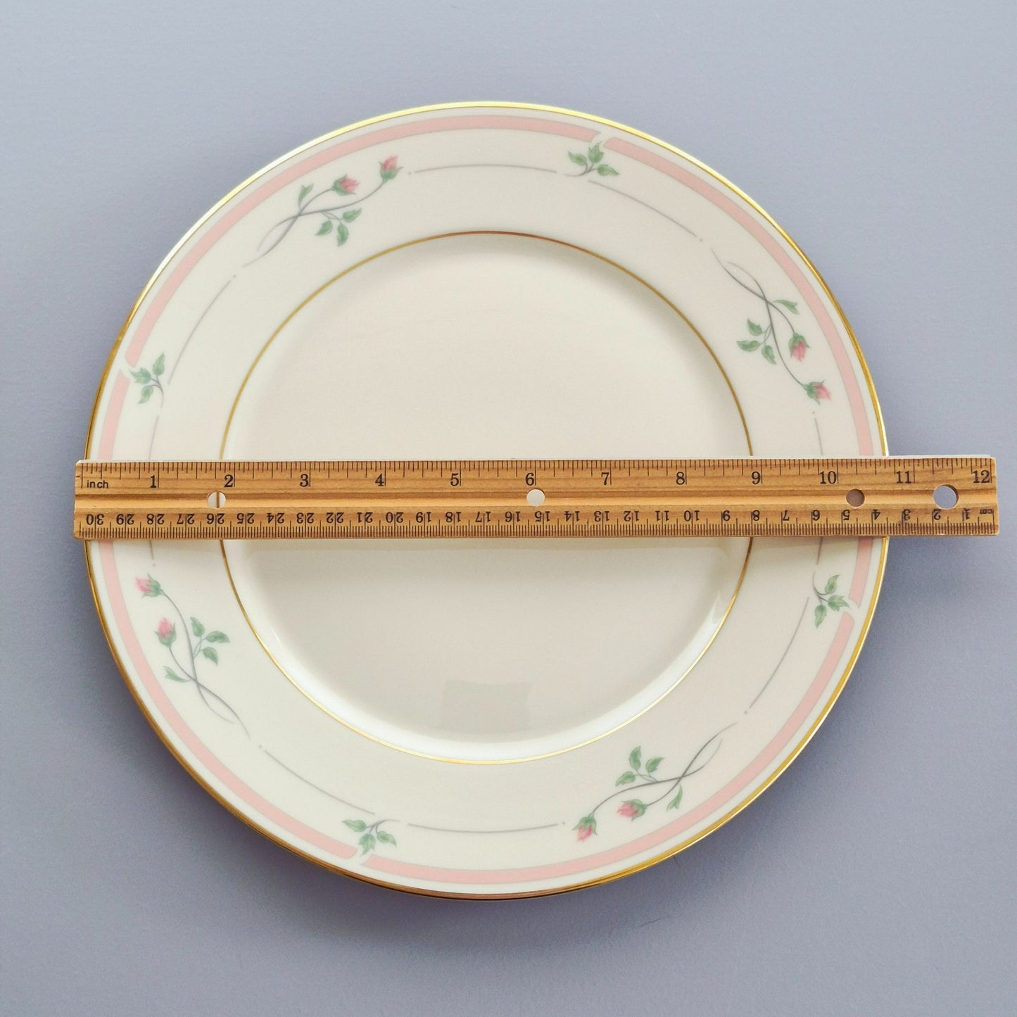 Lenox "Rose Manor Pink" Dinner Plate Set of 2, c.1985-99 USA