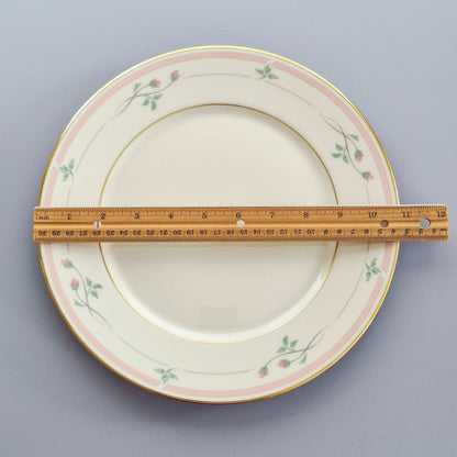 Lenox "Rose Manor Pink" Dinner Plate Set of 2, c.1985-99 USA