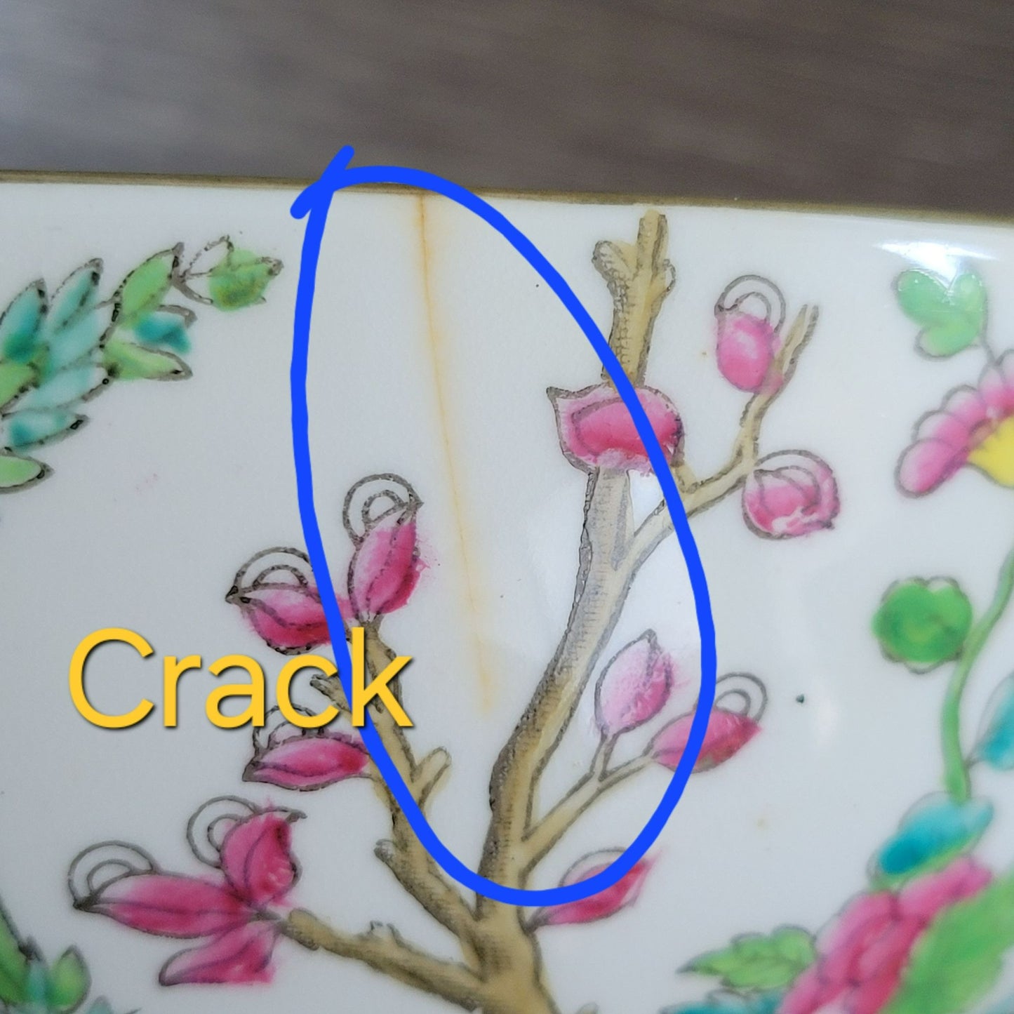 Antique Coalport Indian Tree 7" Round DECOR ONLY Bowl, c.1891-1939 England