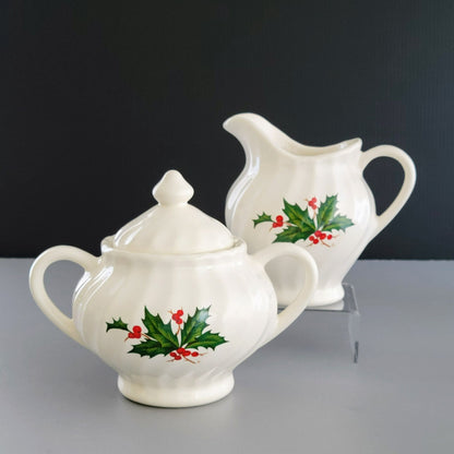 Scio Holly Berry Creamer & Sugar Bowl