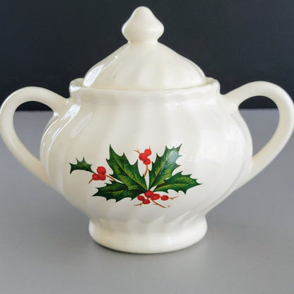 Scio Holly Berry Creamer & Sugar Bowl