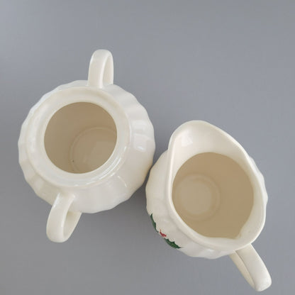 Scio Holly Berry Creamer & Sugar Bowl