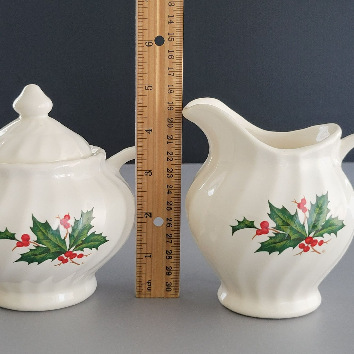 Scio Holly Berry Creamer & Sugar Bowl