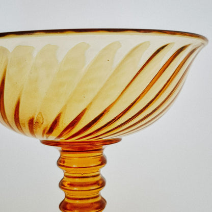 Imperial Glass "Twisted Optic" Champagne/Tall Sherbet Glass Set, c.1927-30 USA