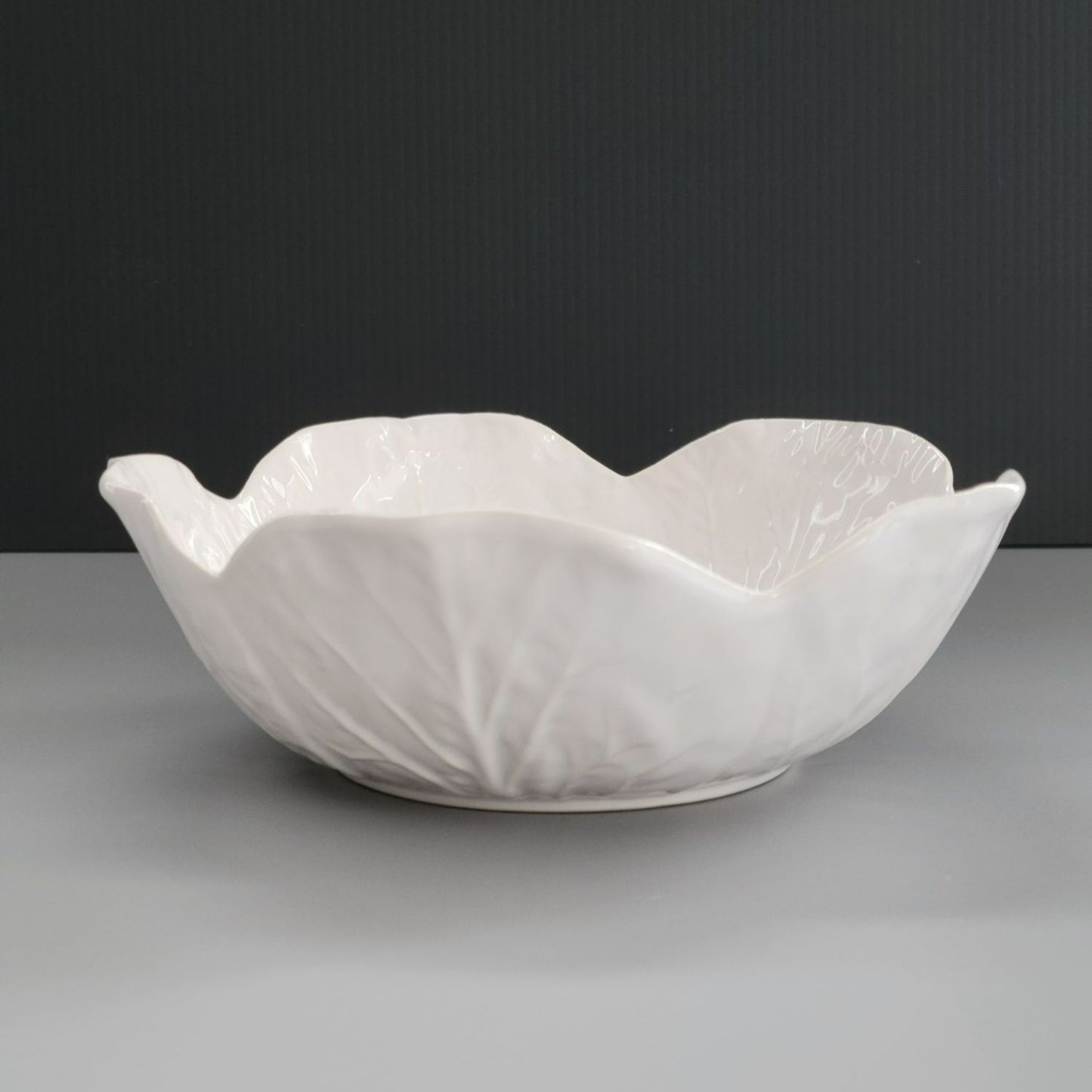 Bordallo Pinheiro "Cabbage Beige" Coupe Soup Bowl, Made in Portugal