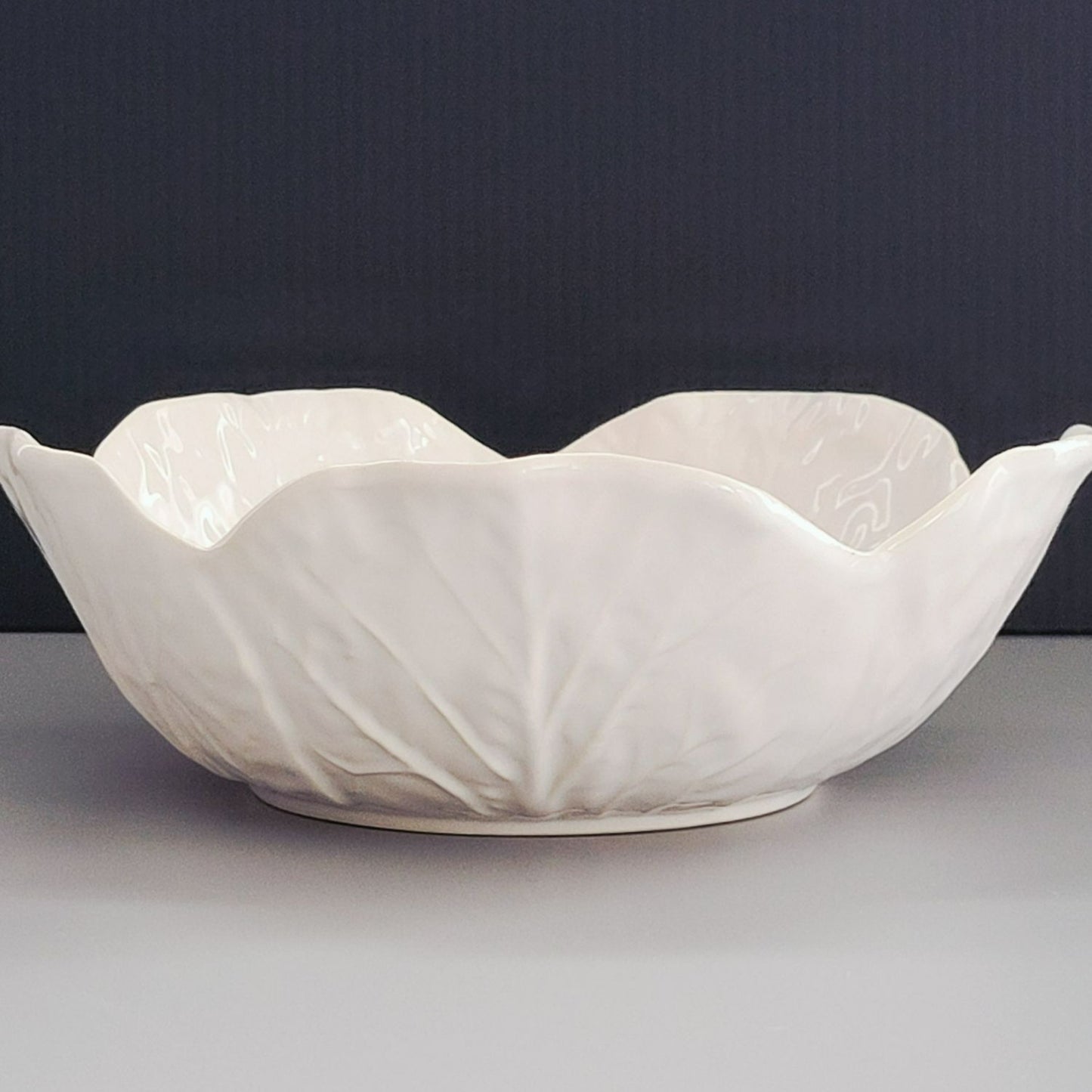 Bordallo Pinheiro "Cabbage Beige" Coupe Soup Bowl, Made in Portugal