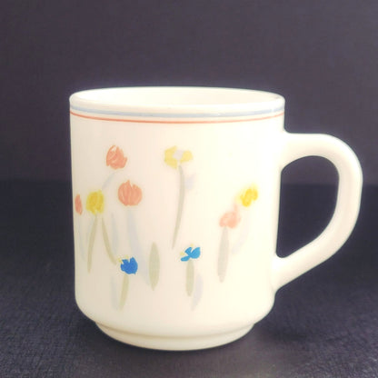 Arcopal Pastoral Milk Glass Coffee Cup, Set of 2