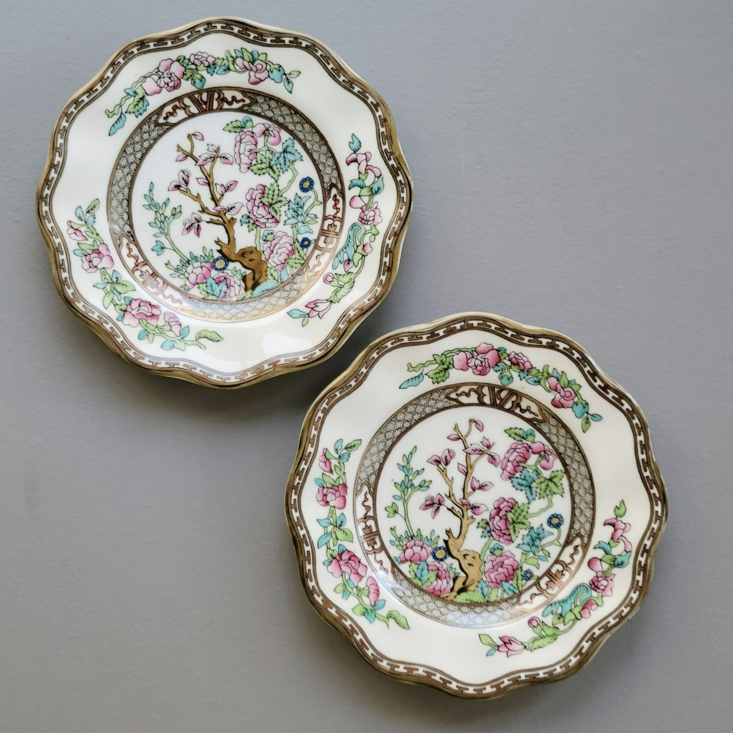 Antique Coalport Indian Tree Bread Plate, Set of 2, c.1891-1920 England