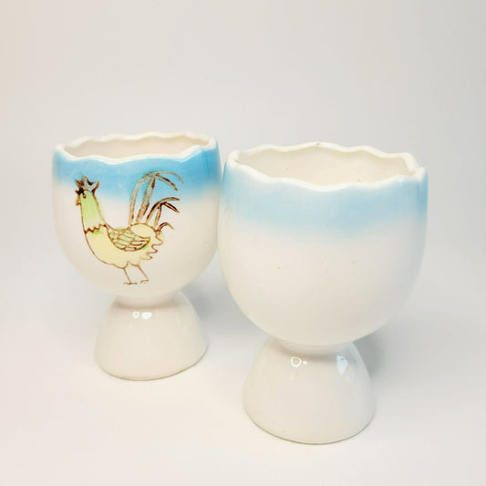 Vintage Rooster Design Egg Cup, Set of 2, Made in Japan