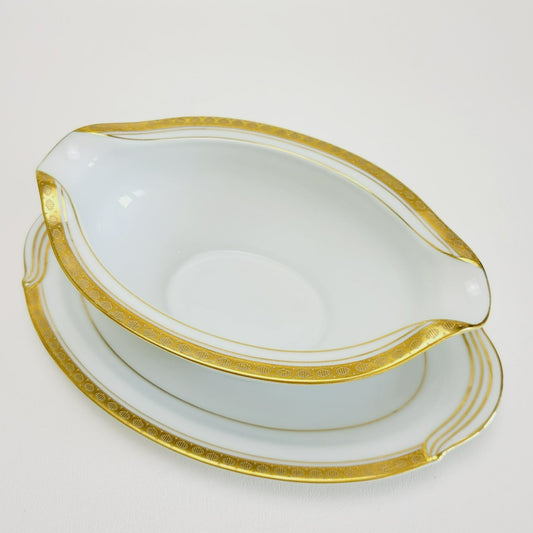Noritake Richmond Gravy Boat & Plate, Made in Japan