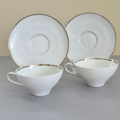 Johann Haviland "Wedding Ring" Teacup & Saucer, 2 Sets, c.1960s Germany