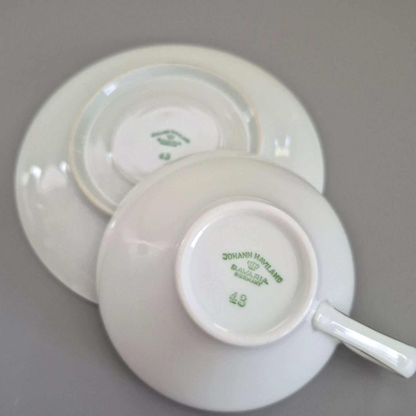 Johann Haviland "Wedding Ring" Teacup & Saucer, 2 Sets, c.1960s Germany
