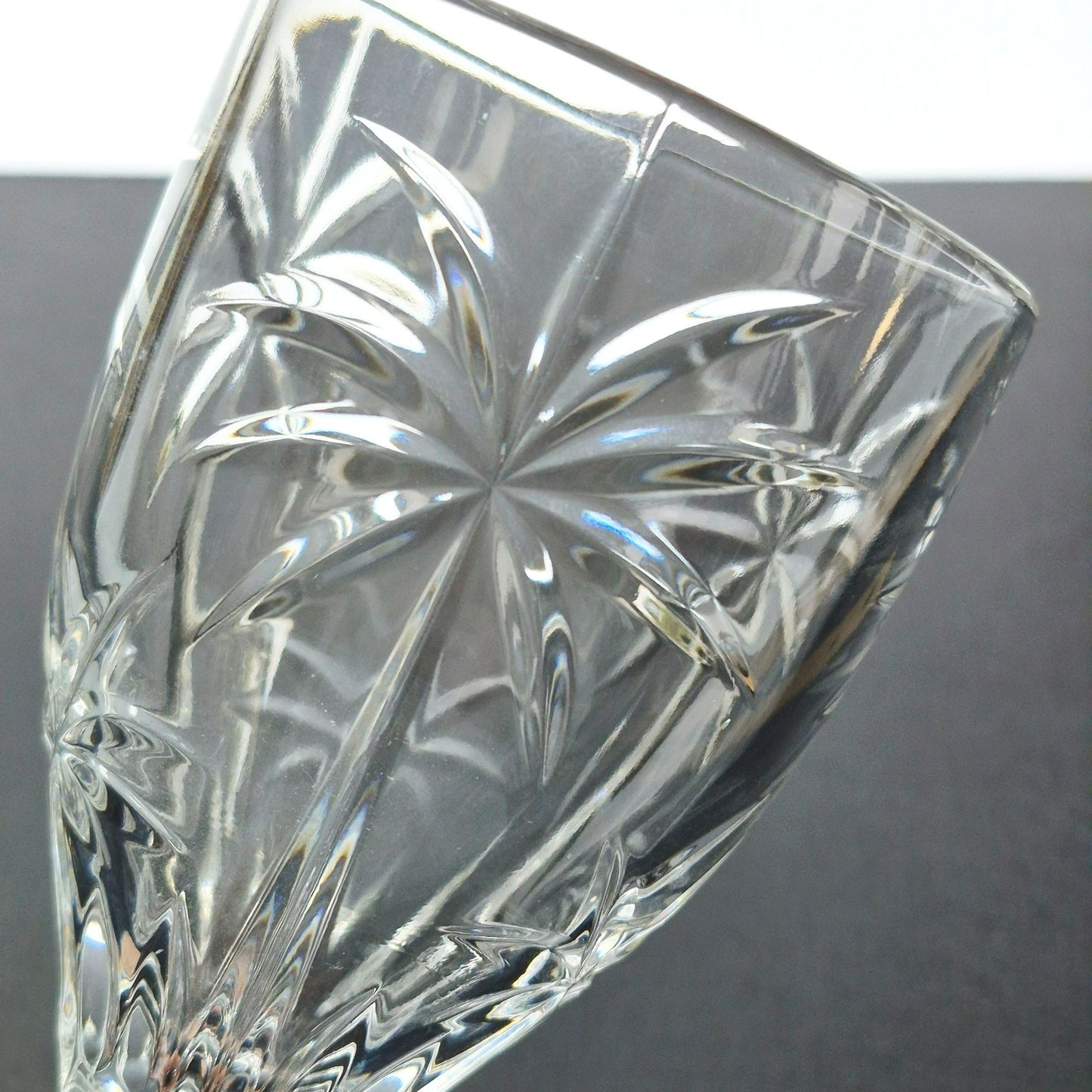 Godinger "Palm" Crystal Goblet Set of 2, c.2000s Czech Republic