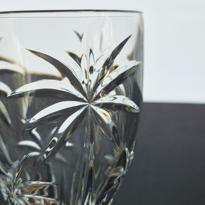 Godinger "Palm" Crystal Goblet Set of 2, c.2000s Czech Republic