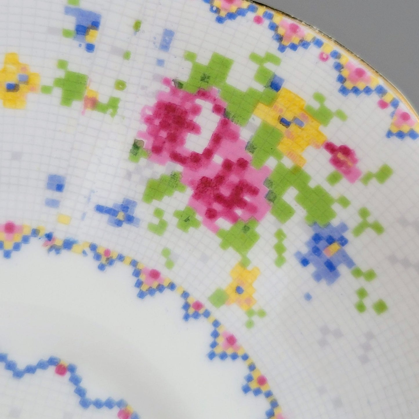 Royal Albert Petit Point Teacup & Saucer, 2 Sets, England c.1932-97